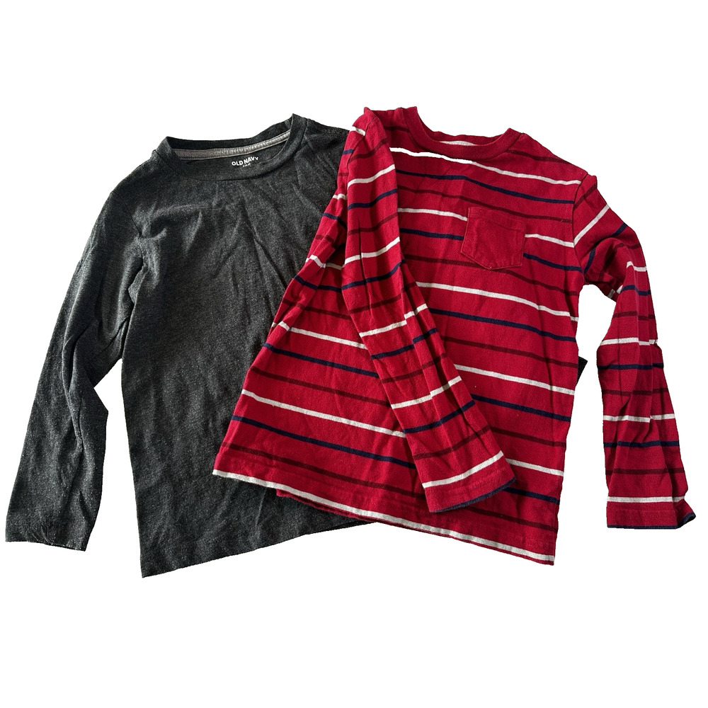 Old Navy & Circo Long Sleeve TShirts Youth Sz S(6-7) set of 2 Grey & Red School